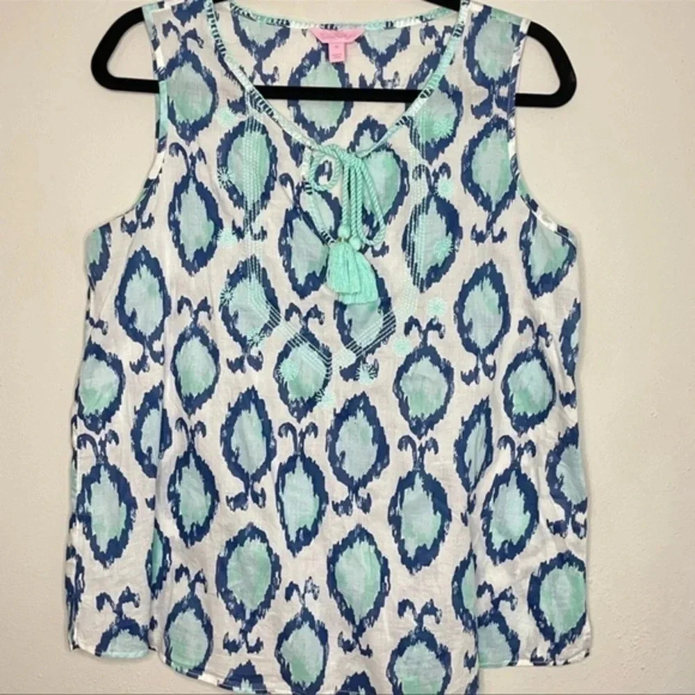 Lilly Pulitzer Lauren Hook You In Sleeveless Blouse - Picture 2 of 4